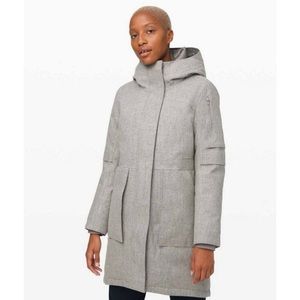 Lululemon Winter Warrior Parka Wool in Heather Gray